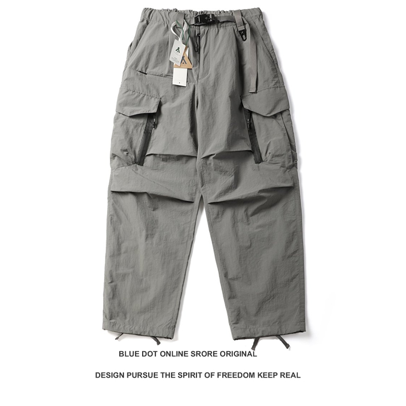25SS夏季日系潮流户外露营防水机能工装裤子男薄款宽松休闲伞兵裤