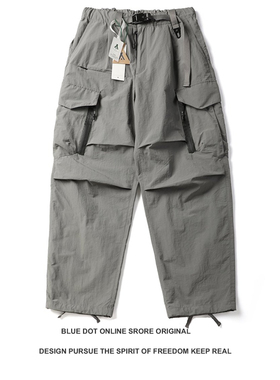 25SS夏季日系潮流户外露营防水机能工装裤子男薄款宽松休闲伞兵裤