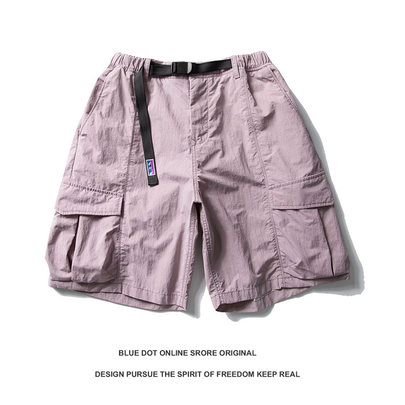 日系机能多口袋工装短裤男女潮牌夏季情侣速干休闲宽松直筒五分裤