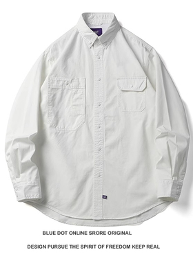 25SS日系复古青年纯棉紫标多口袋工装长袖衬衫男cityboy宽松衬衣
