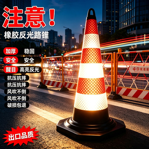 橡胶路锥停车柱路障90警示牌请勿泊车隔离墩反光锥禁止停车桩