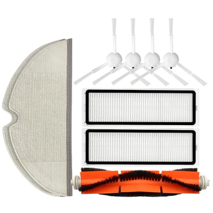 适配小米米家扫地机器人1T 1C/2C配件滤网抹布滚边刷盖板水箱尘盒