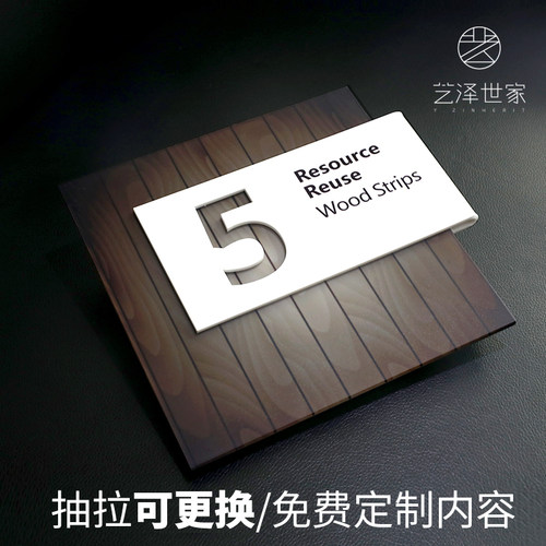 艺泽世家办公室门牌抽拉包厢牌