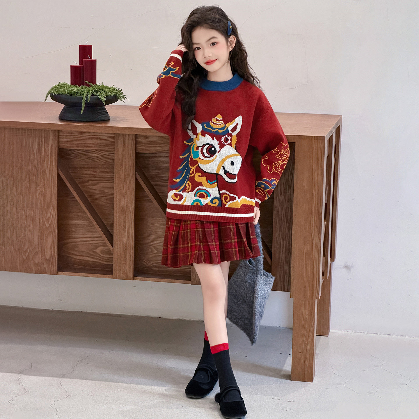 红色本命年服女童毛衣2025新款女孩过年加厚针织衫大童冬季毛线衣,童装/婴儿装/亲子装,毛衣/针织衫,淘宝优惠券,粉丝福利购,淘宝优惠卷