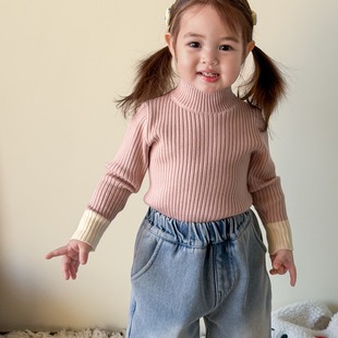 女童毛衣针织衫冬装新款洋气加厚儿童打底衫上衣女宝婴儿宝宝衣服