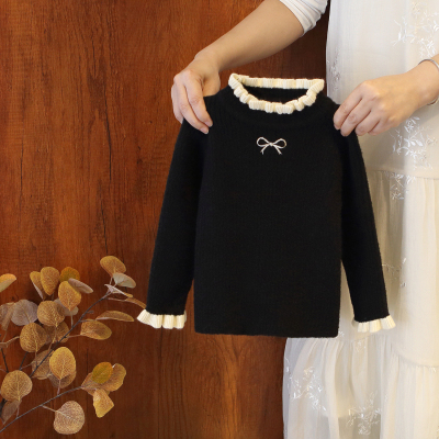 女童半高领加厚毛衣冬装2025新款儿童保暖上衣宝宝洋气公主打底衫