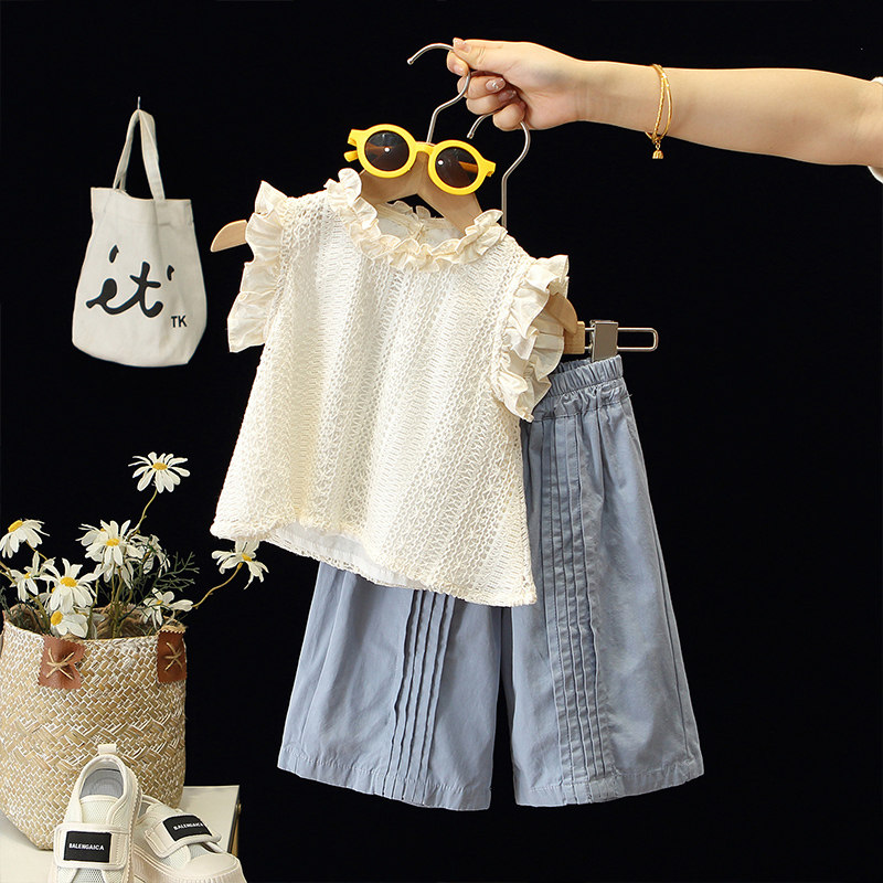 两件套韩版夏装女童洋气时髦背心