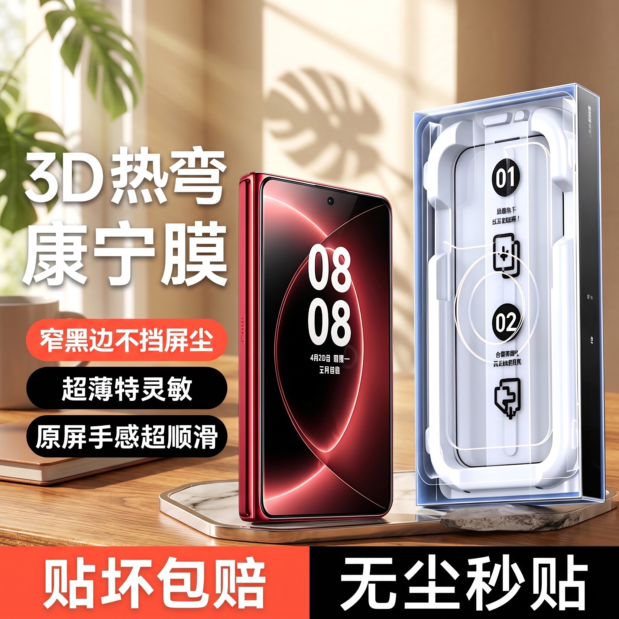 适用小米18fold热弯康宁钢化膜