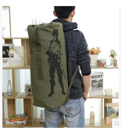 自由兵户外登山包帆布旅行包双肩背包大容量运动包男包女包水桶包