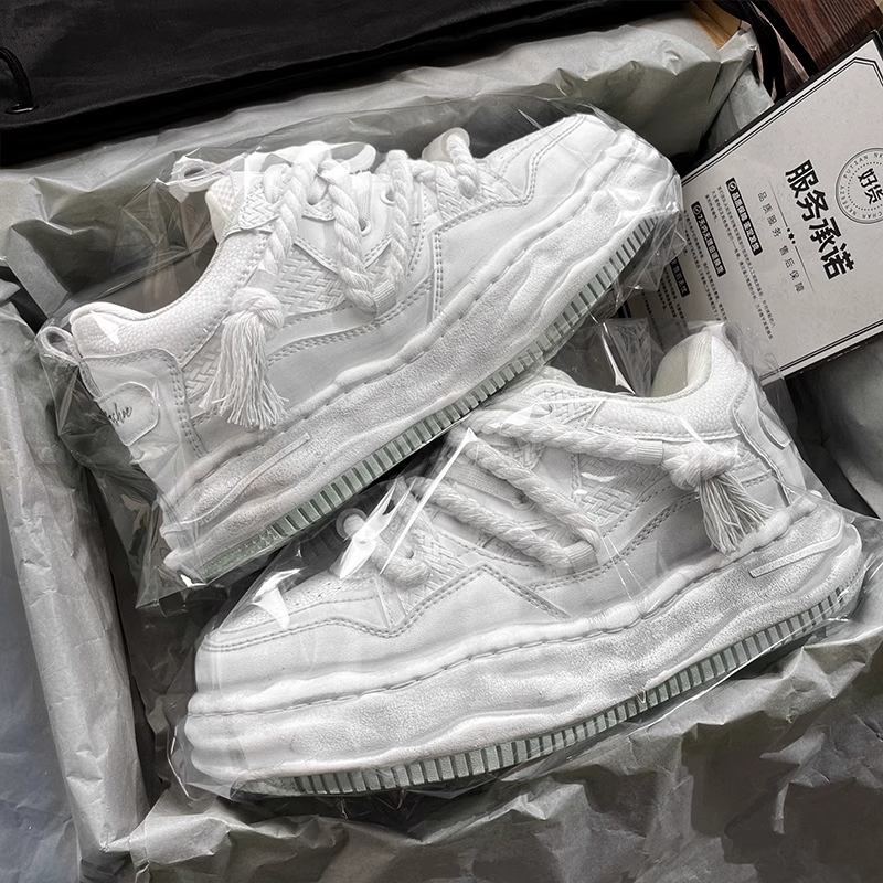 7CM内增高脏脏鞋做旧擦色厚底增高男女款情侣百搭运动休闲溶解鞋