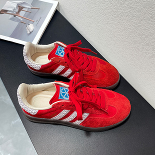 【德国正品】红色德训鞋2026新款春季低帮休闲百搭绒面男女运动鞋