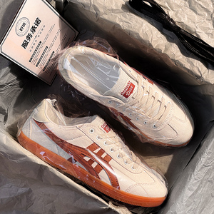 官方旗舰店真皮阿甘德训鞋男女款2025新款夏季情侣百搭休闲板鞋潮