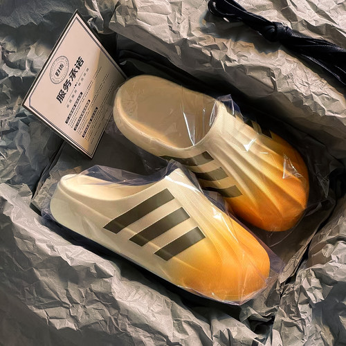 官网正品夏季新款多巴胺贝壳头拖鞋男女款厚底半拖运动包头洞洞鞋