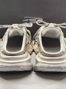 3XL老爹鞋半拖男女款2026夏季新款厚底增高做旧懒人一脚蹬凉拖