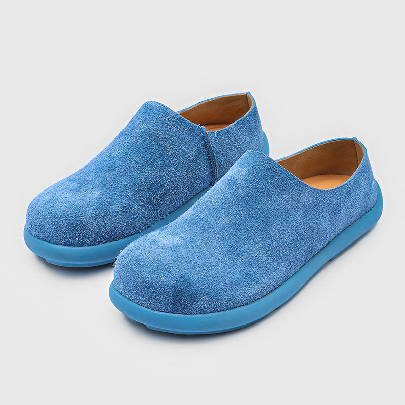 【高品质】勃肯鞋休闲平底懒人套脚男女通勤包头拖一脚蹬蓝色鞋子,流行男鞋,软木鞋/勃肯鞋,淘宝优惠券,粉丝福利购,淘宝优惠卷