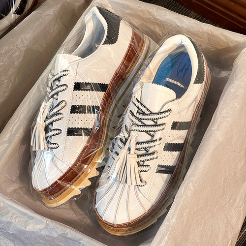 陈冠希联名贝壳头小白鞋夏季透气厚底增高男女款休闲情侣运动板鞋