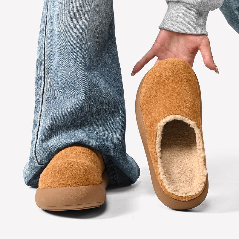 小土豆桑坡雪地靴男女2025新款冬季加绒保暖厚底皮毛一体外穿棉拖