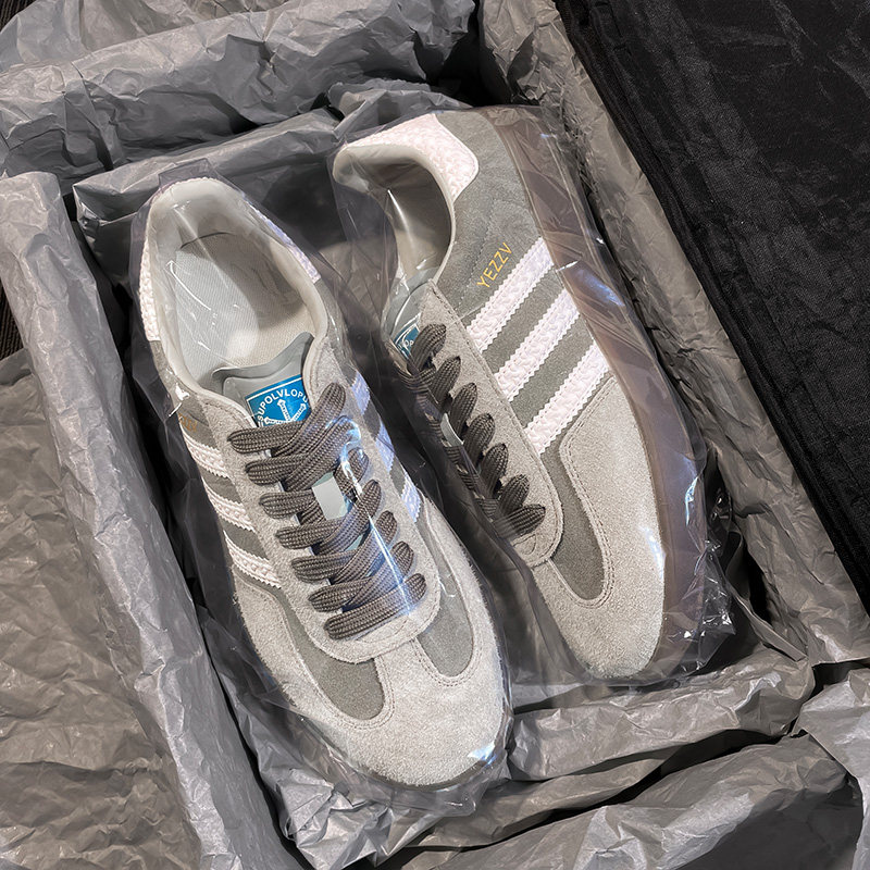 高端灰色德训阿甘鞋男女款2026新款复古潮流时尚百搭情侣休闲板鞋,流行男鞋,德训鞋,淘宝优惠券,粉丝福利购,淘宝优惠卷