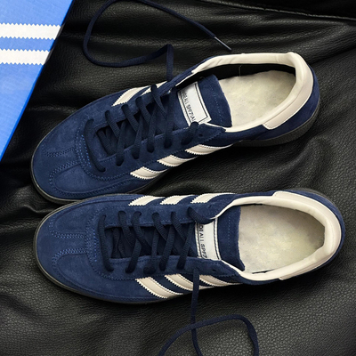 美式真皮蓝棕色德训鞋男女款2025款秋季爆款情侣复古百搭休闲板鞋