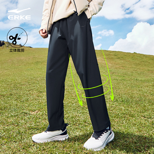 男秋季 直筒裤 新款 梭织防泼水防风男裤 子 男士 鸿星尔克加绒运动长裤