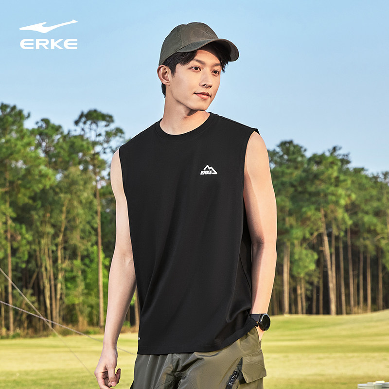 鸿星尔克于适同款背心男夏季新款男士运动宽松速干衣无袖t恤坎肩