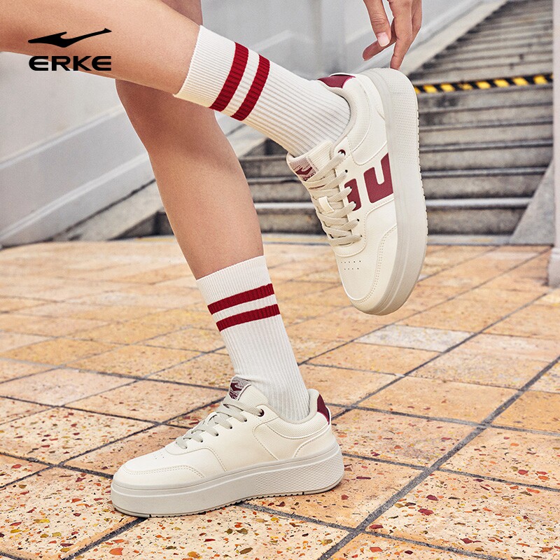 微风鸿星尔克女鞋板鞋冬季新款鞋子厚底增高鞋革面百搭简约休闲鞋,运动鞋new,板鞋,淘宝优惠券,粉丝福利购,淘宝优惠卷