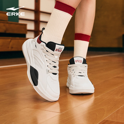 制霸2鸿星尔克女高帮板鞋厚底增高百搭休闲鞋学生春秋新款运动鞋