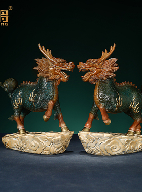 北将黄铜桌面摆件中式客厅礼盒装