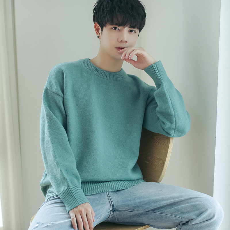秋冬季圆领毛衣男宽松韩版青少年情侣男装潮流个性慵懒打底针织衫,男装,针织衫/毛衣,淘宝优惠券,粉丝福利购,淘宝优惠卷