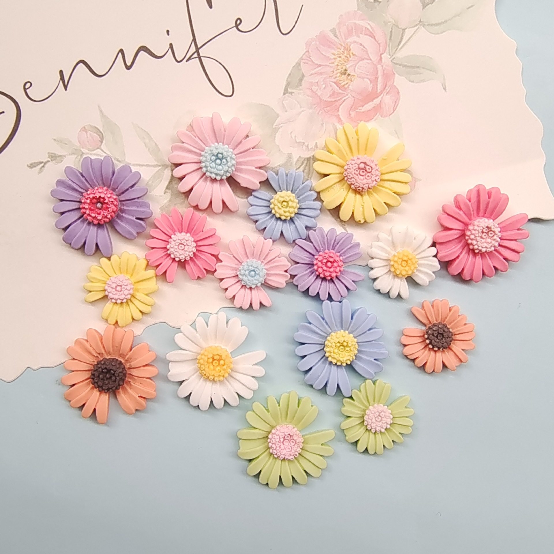 权志龙gd太阳花雏菊ins胸针diy发饰树脂手机壳冰箱贴饰品手工材料