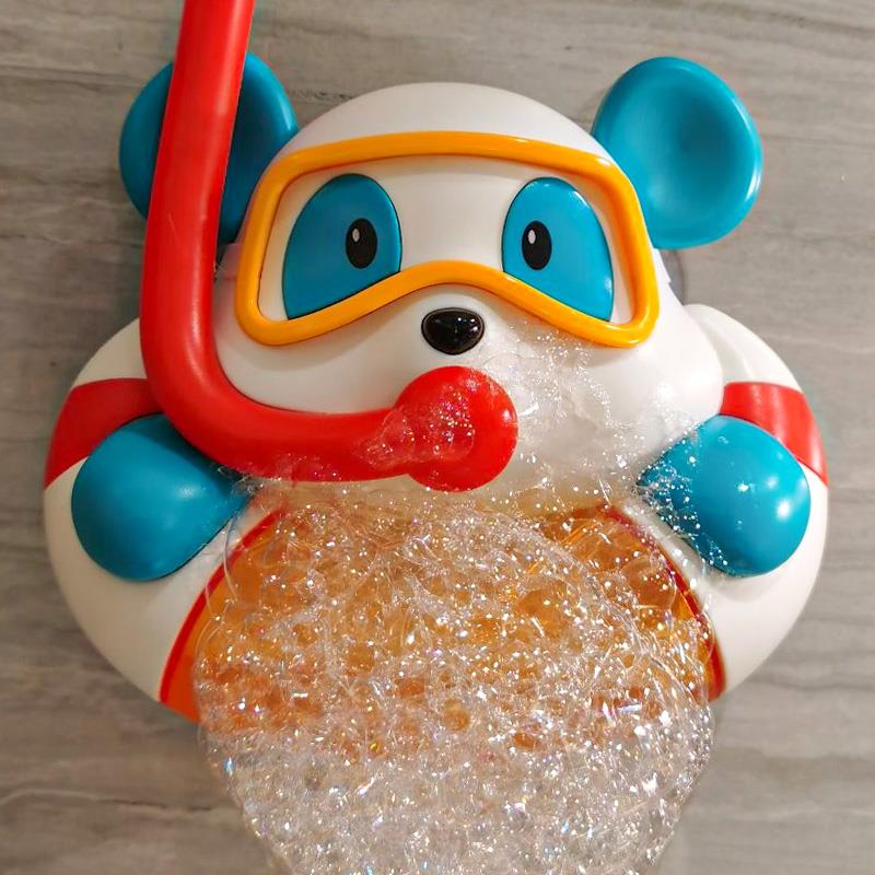 吐泡泡熊猫新生宝宝洗澡玩具螃蟹吹泡泡儿童婴儿男孩女孩小孩幼儿