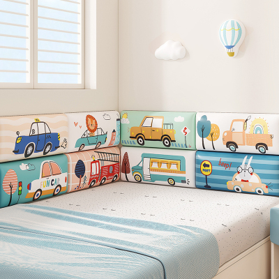 儿童房榻榻米软包墙围卡通无床头墙面防撞靠垫靠背自粘床围边墙贴