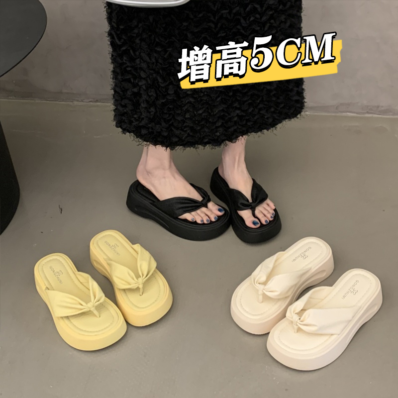 品牌厚底增高夹脚人字拖女夏季外穿夹板凉拖鞋2025新款时尚高级感