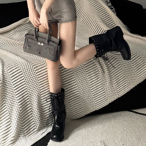 秋冬季厚底增高辣妹风马丁靴女2026新款秋西部牛仔靴裤管靴0913z