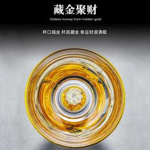 直销主人杯手工高档个人专用杯水晶玻璃品茗杯大号茶杯家用金 新款