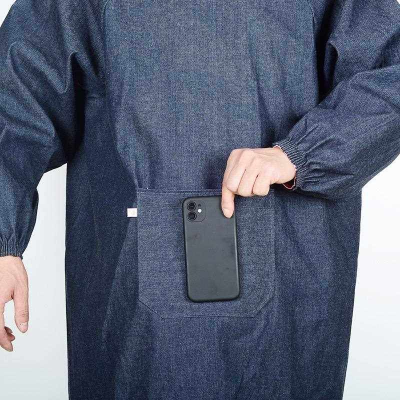 新款直销牛仔工作服反穿衣防污长袖劳保大褂罩衣加厚电焊围裙搬运