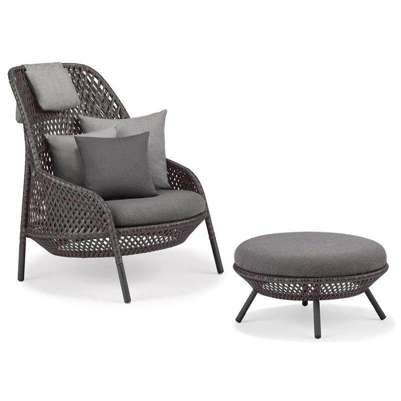 新款直销WO户外家具庭院花园懒人创意休闲室外藤编椅子单双人沙发