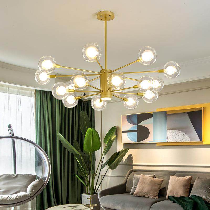 新款直销后现代简约卧室餐厅分子灯魔豆玻璃创意led金色北欧轻奢,家装灯饰光源,智能吊灯,淘宝优惠券,粉丝福利购,淘宝优惠卷