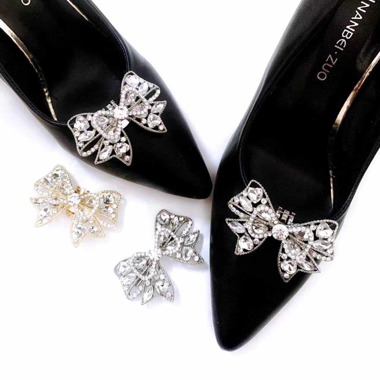 新款直销新款可拆卸蝴蝶结鞋饰高跟鞋婚鞋配饰鞋头鞋面装饰扣合金,女鞋,婚鞋,淘宝优惠券,粉丝福利购,淘宝优惠卷