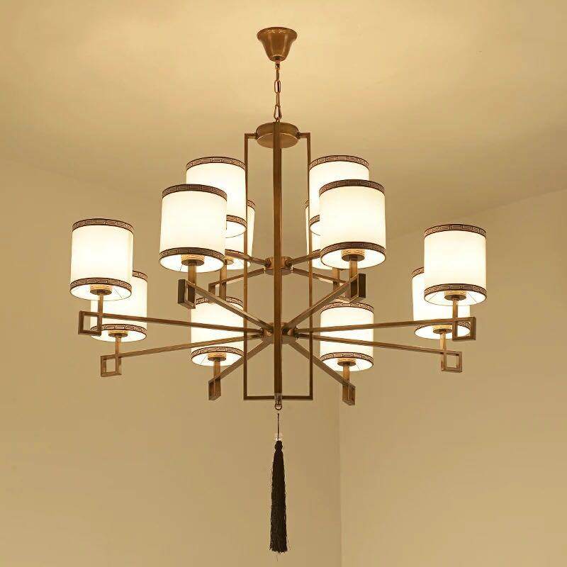 新款直销新中式吊灯酒店工程灯会所茶楼大吊灯别墅客厅复式楼餐厅,家装灯饰光源,智能吊灯,淘宝优惠券,粉丝福利购,淘宝优惠卷