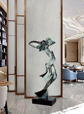 新款直销售楼处新款超大型酒店会所落地透明树脂摆件别墅大厅软装