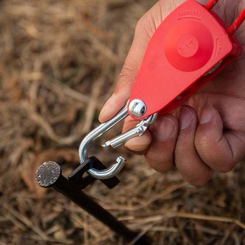 新款直销户外滑轮调节器帐篷固定器金属升降滑轮反光风绳加粗天幕