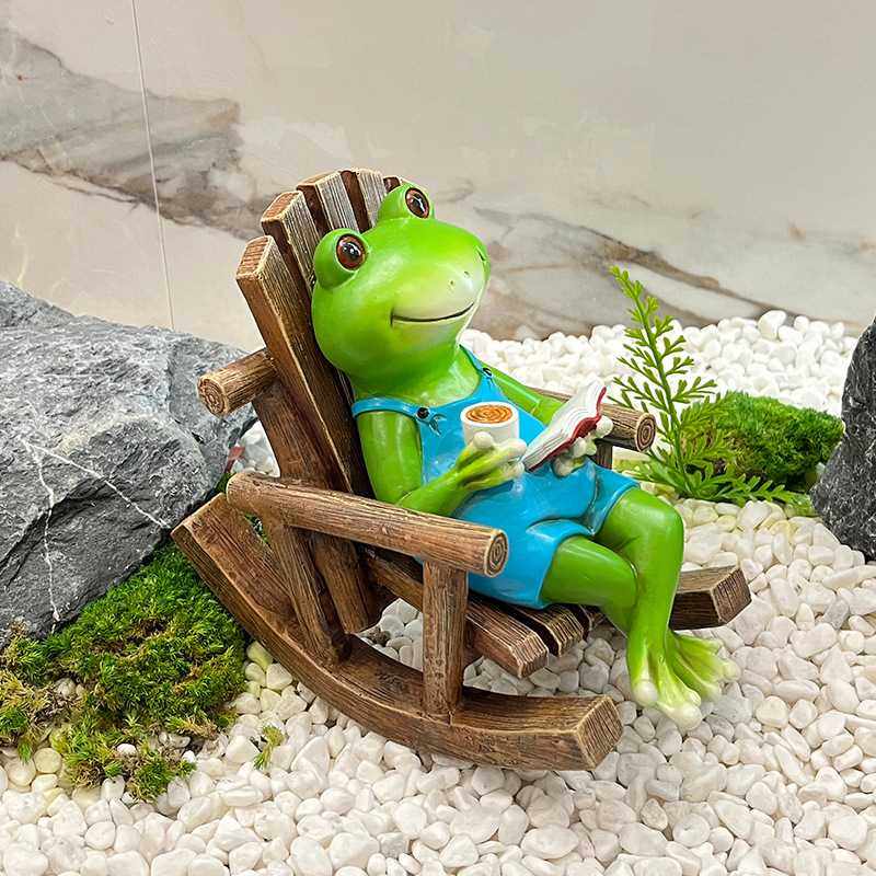 新款直销跨境创意青蛙摇椅解压摆件办公室桌面装饰趣味生日礼物树,家居饰品,户外/庭院摆件,淘宝优惠券,粉丝福利购,淘宝优惠卷