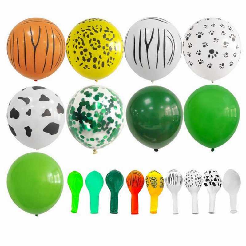 新款直销12寸卡通派对气球狗爪印动物花纹气球豹纹虎纹丛林派对装