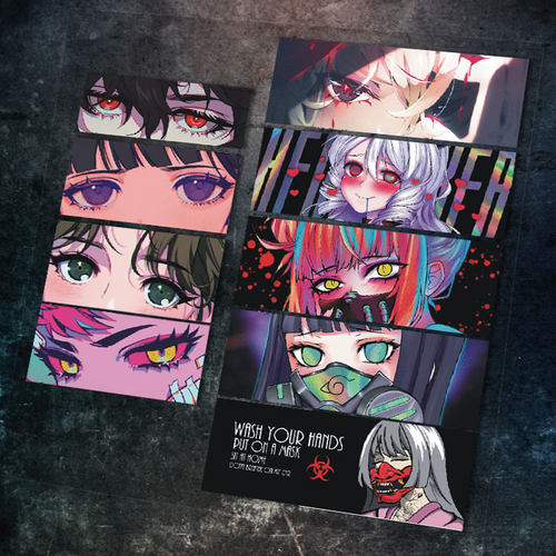 车贴赛博克风格二次元眼神火影