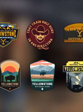 美剧黄石YELLOWSTONE牛仔标志 车贴机箱电动摩托车防水汽车贴纸