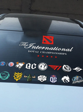 游戏DOTA2车贴国际邀请赛TI10 小象战队标志LGD汽车T1机箱贴纸