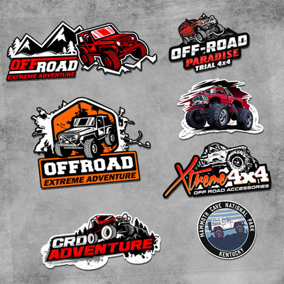 4x4探险越野一族户外JEEP装饰改装车贴OFFROAD电动车反光防水贴纸