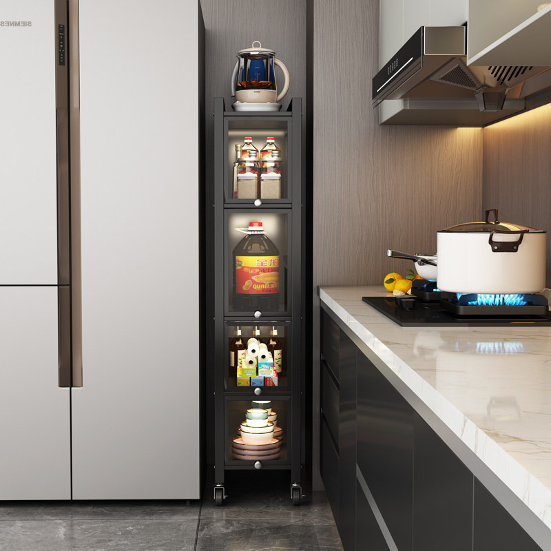 厨房超窄夹缝柜置物架多层落地柜子储物柜收纳柜缝隙靠墙边小窄柜