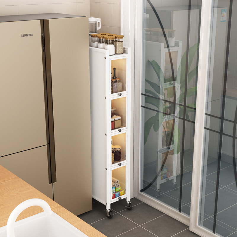 厨房夹缝柜多层落地橱柜置物架窄边柜20cm宽立柜边角柜靠墙收纳柜